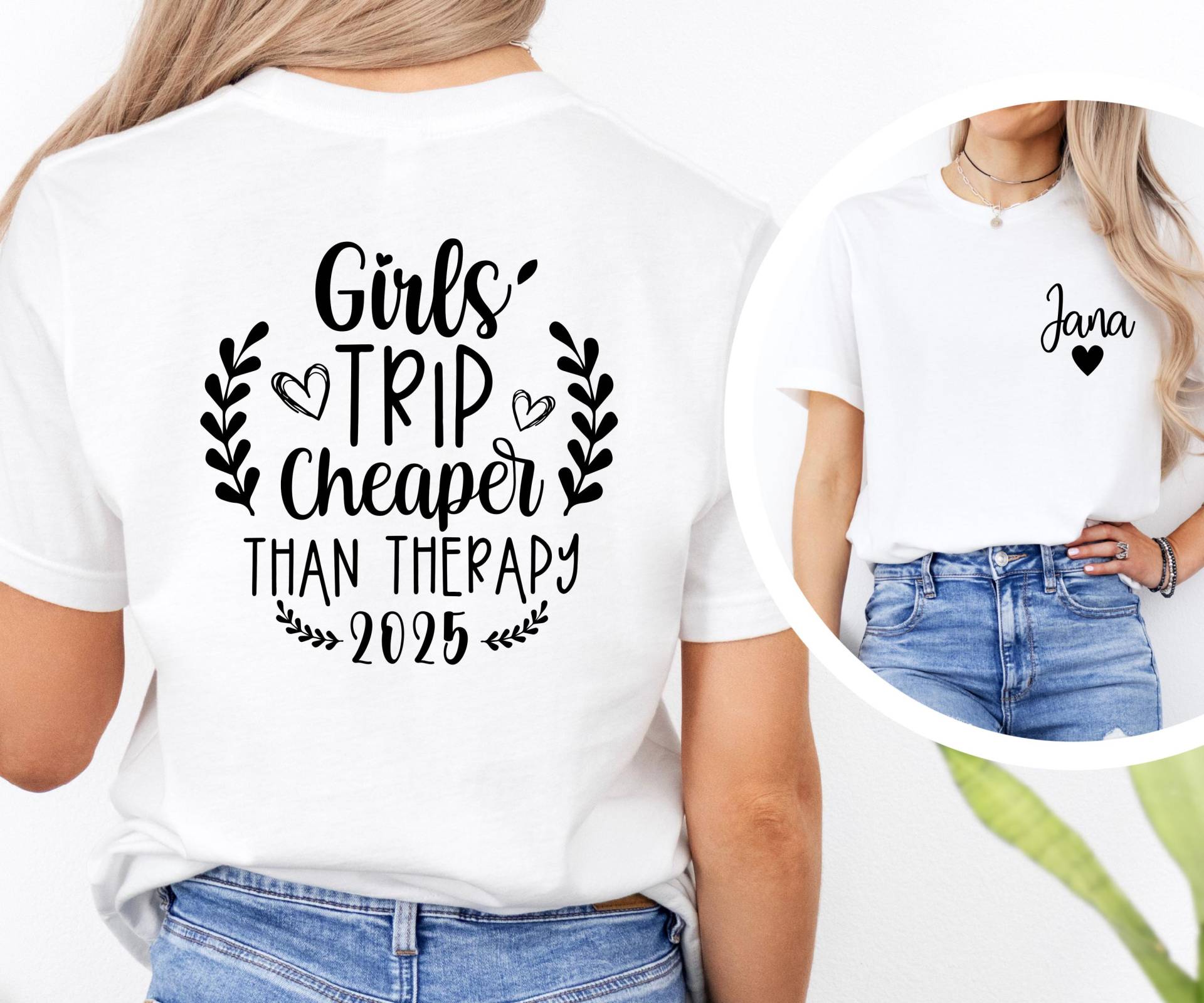 Malle Gruppenshirts Mit Namen, Mallorca Personalisiert, Frauen, Urlaub, Shirts, Girls Trip von PetiteDesignAtelier