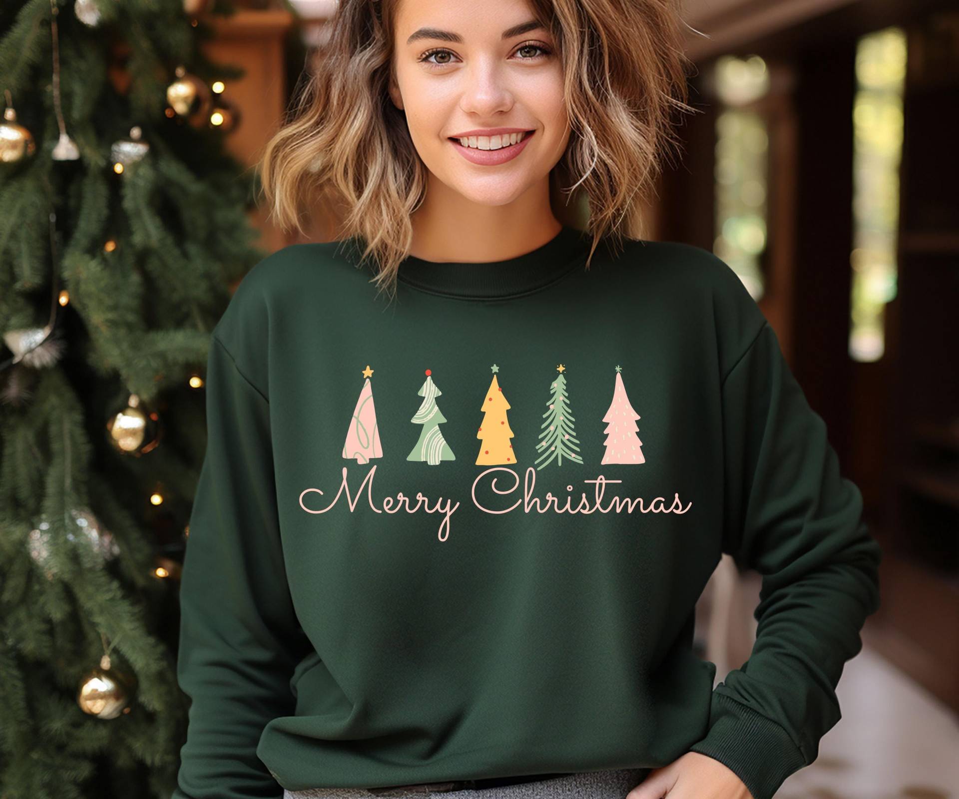 Merry Christmas Sweatshirt, Weihnachten Pullover, Shirt Für Frauen, Winter Pullover von PetiteDesignAtelier