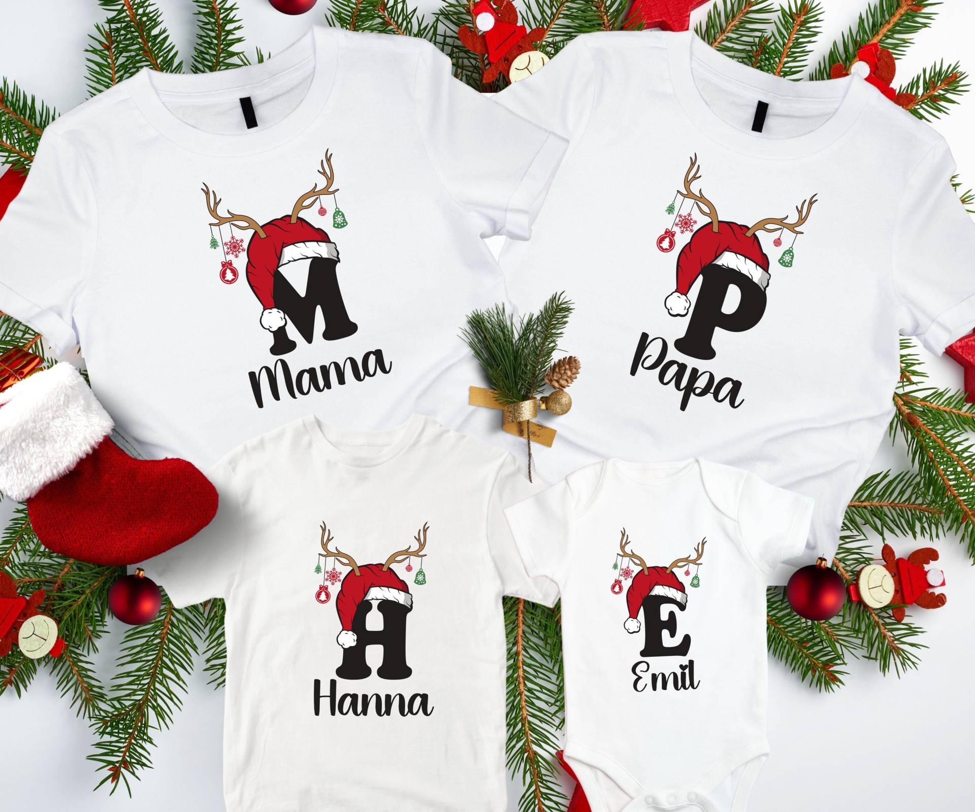 Personalisierte Familien Shirts Für Weihnachten Mit Namen, Weihnachten, Matching Christmas Shirts, Familienoutfit von PetiteDesignAtelier