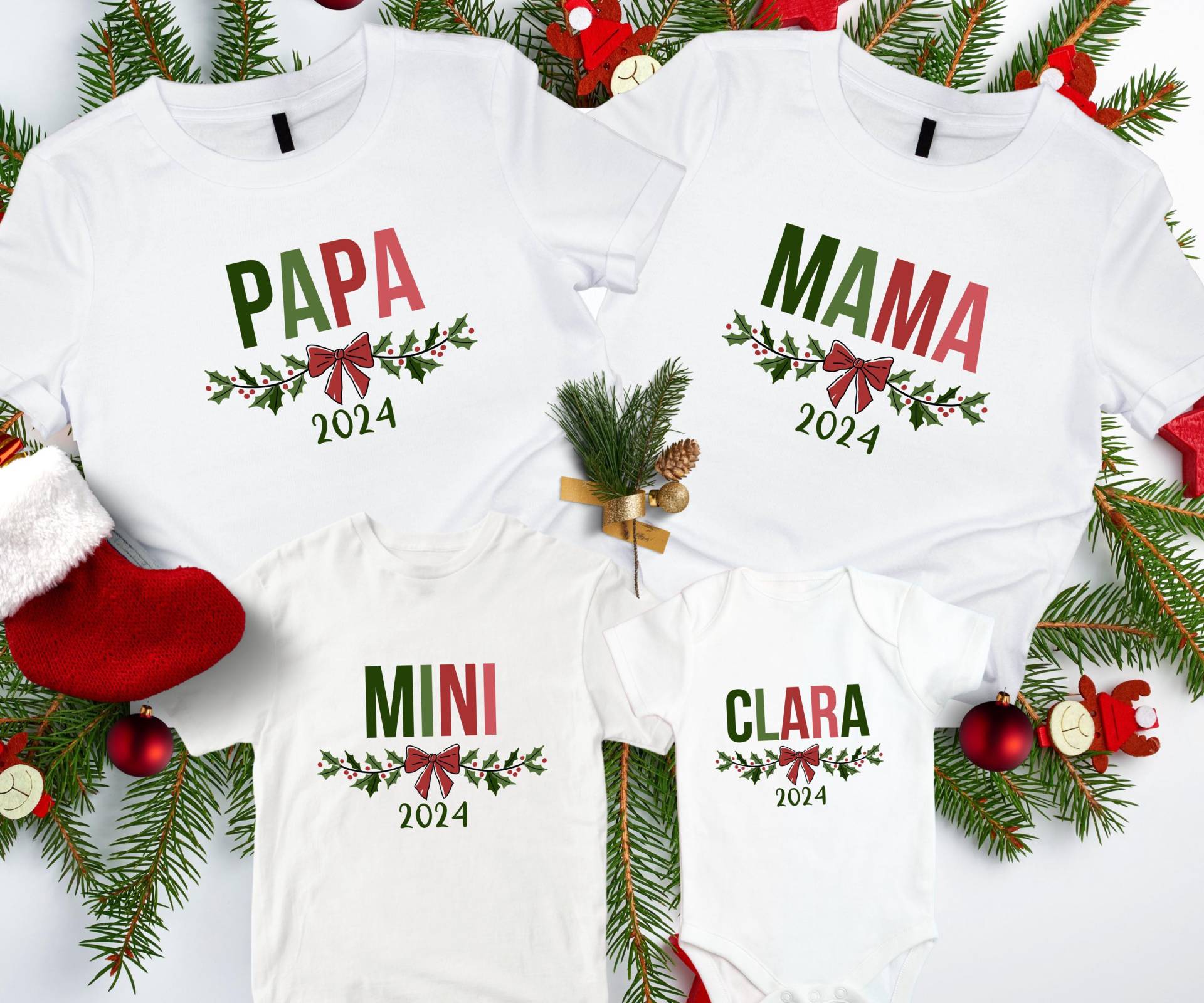 Personalisierte Familien Shirts Für Weihnachten Mit Namen, Weihnachten, Matching Christmas Shirts, Familienoutfit von PetiteDesignAtelier