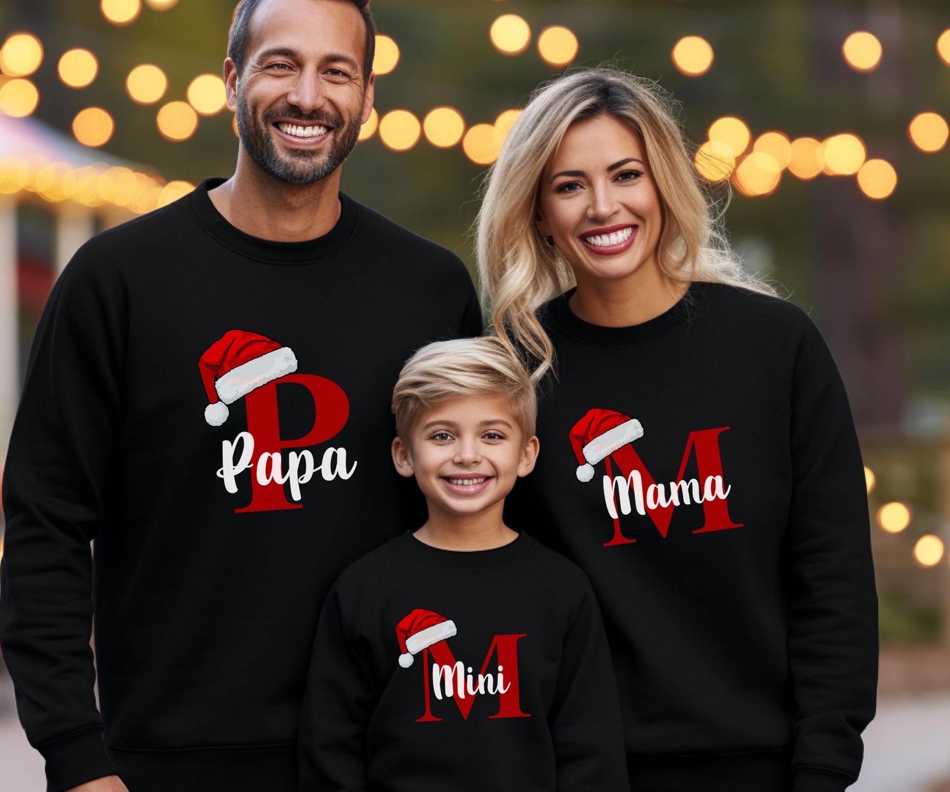 Personalisierte Familien Sweatshirts Für Weihnachten Mit Namen, Shirts Weihnachten, Matching Christmas Shirts, Familienoutfit von PetiteDesignAtelier
