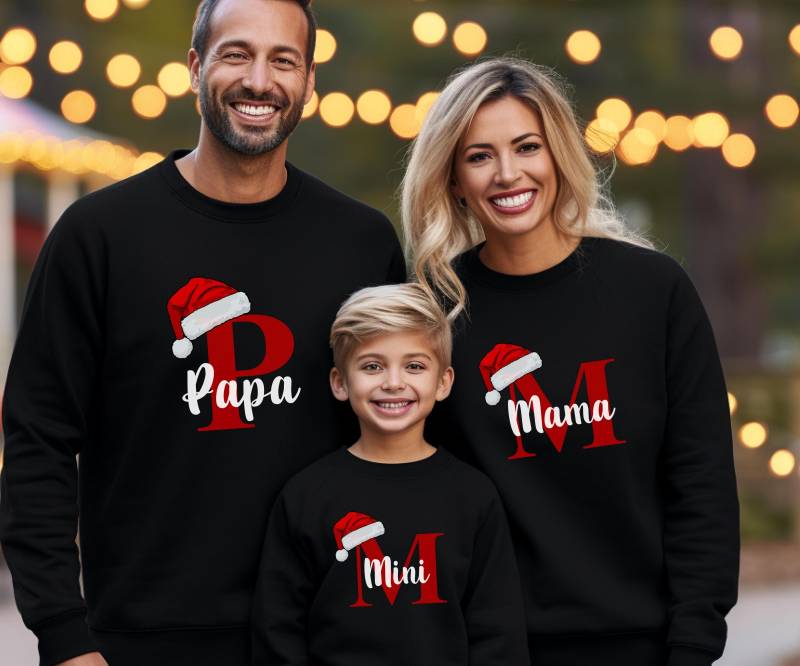 Personalisierte Familien Sweatshirts Für Weihnachten Mit Namen, Shirts Weihnachten, Matching Christmas Shirts, Familienoutfit von PetiteDesignAtelier