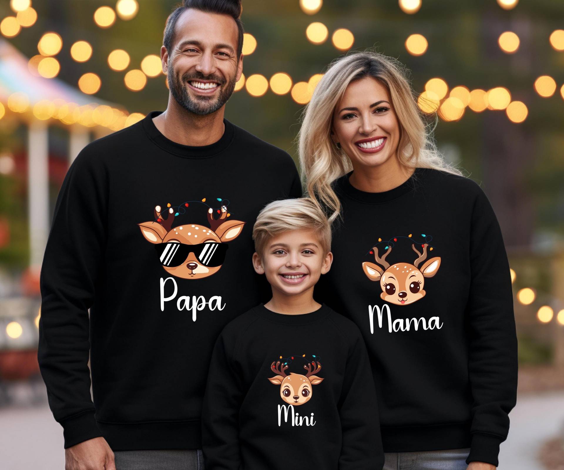 Personalisierte Familien Sweatshirts Für Weihnachten Mit Namen, Shirts Weihnachten, Matching Christmas Shirts, Familienoutfit von PetiteDesignAtelier