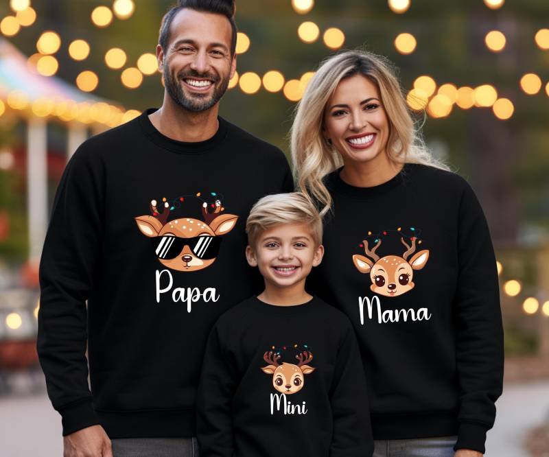 Personalisierte Familien Sweatshirts Für Weihnachten Mit Namen, Shirts Weihnachten, Matching Christmas Shirts, Familienoutfit von PetiteDesignAtelier
