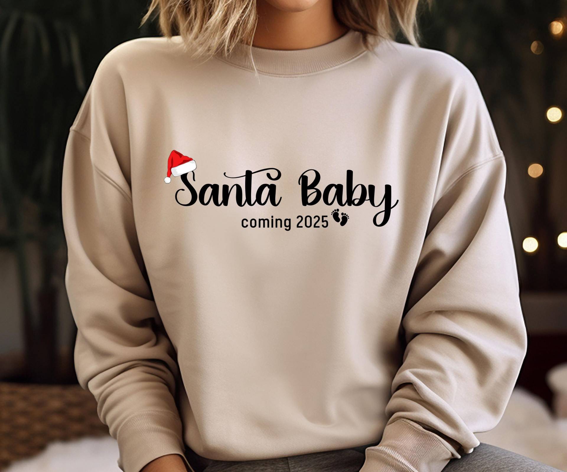 Weihnachten Schwangerschaftsverkündung Sweatshirt, Pullover, Santa Baby Schwangerschaft Reveal von PetiteDesignAtelier