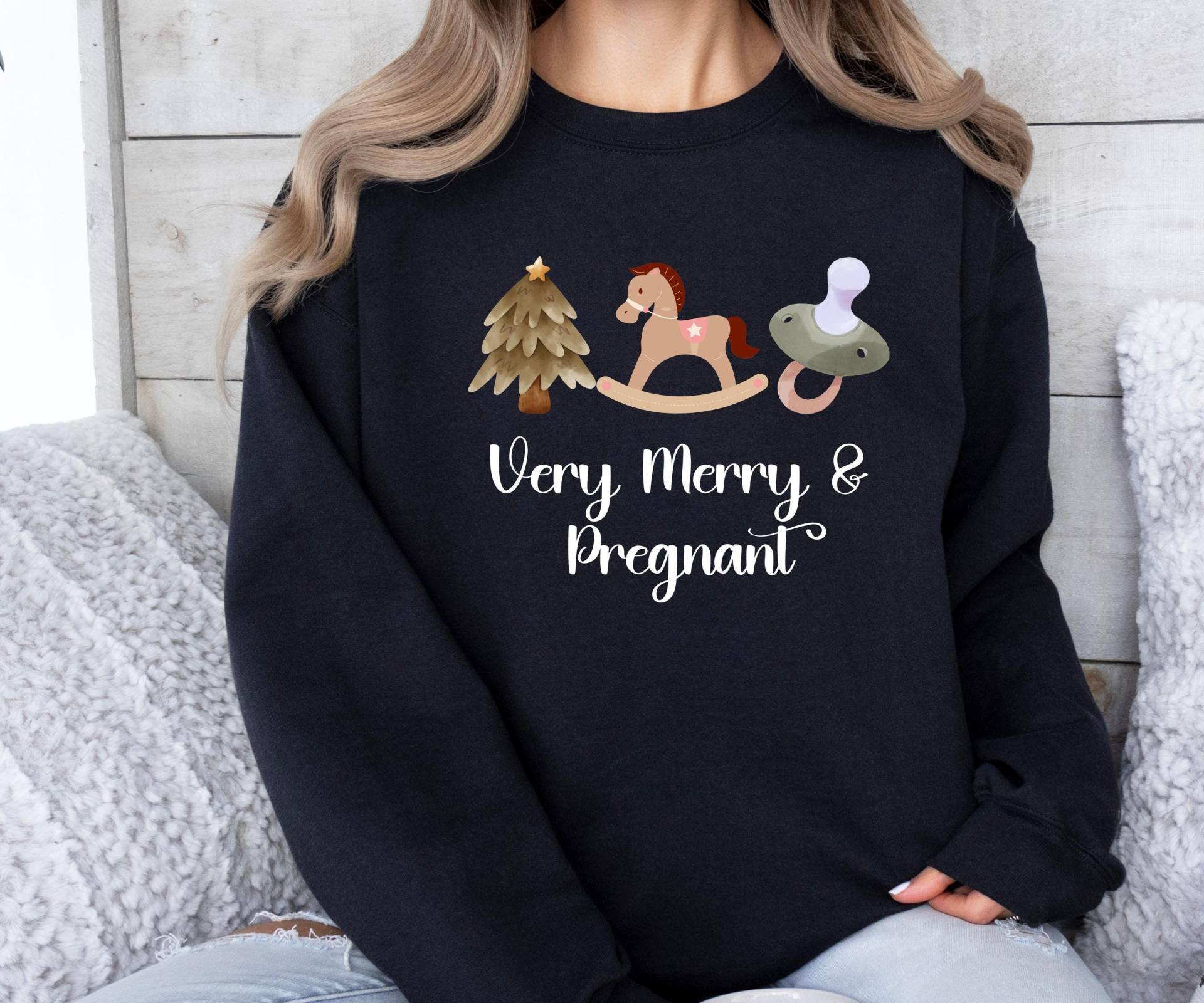 Weihnachten Schwangerschaftsverkündung Sweatshirt, Pullover, Santa Baby Schwangerschaft Reveal von PetiteDesignAtelier