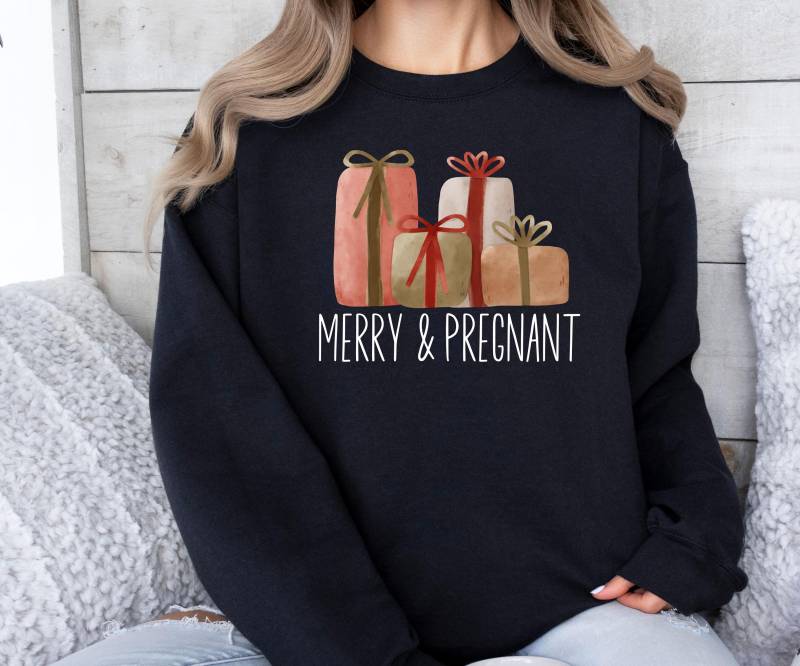 Weihnachten Schwangerschaftsverkündung Sweatshirt, Pullover, Santa Baby Schwangerschaft Reveal von PetiteDesignAtelier