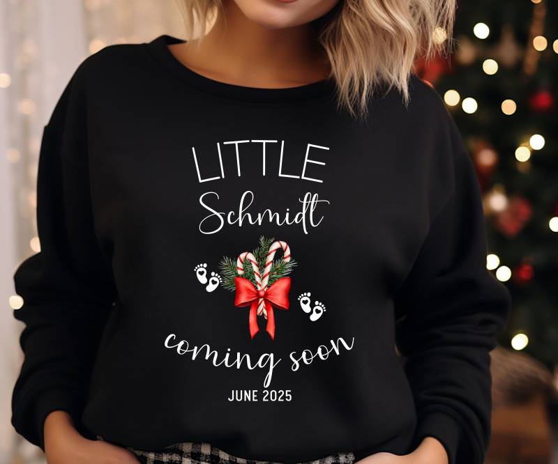 Weihnachten Schwangerschaftsverkündung Sweatshirt, Pullover, Santa Baby Schwangerschaft Reveal von PetiteDesignAtelier