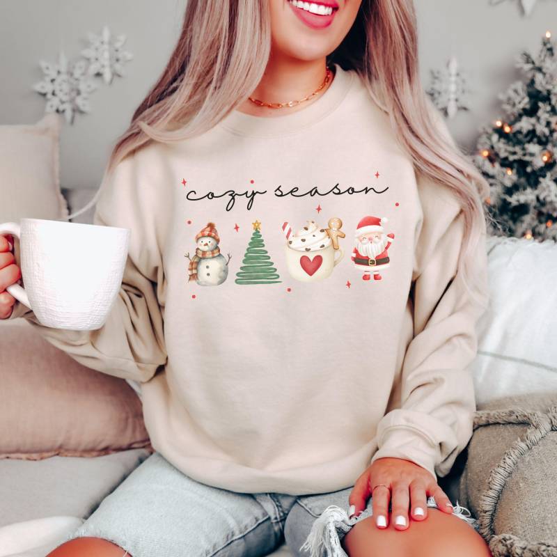 Weihnachtspullover Damen, Weihnachtspulli, Weihnachts Sweater Holiday Sweater, Winterpullover, Christmas Jumper, Outfit von PetiteJoyStudios