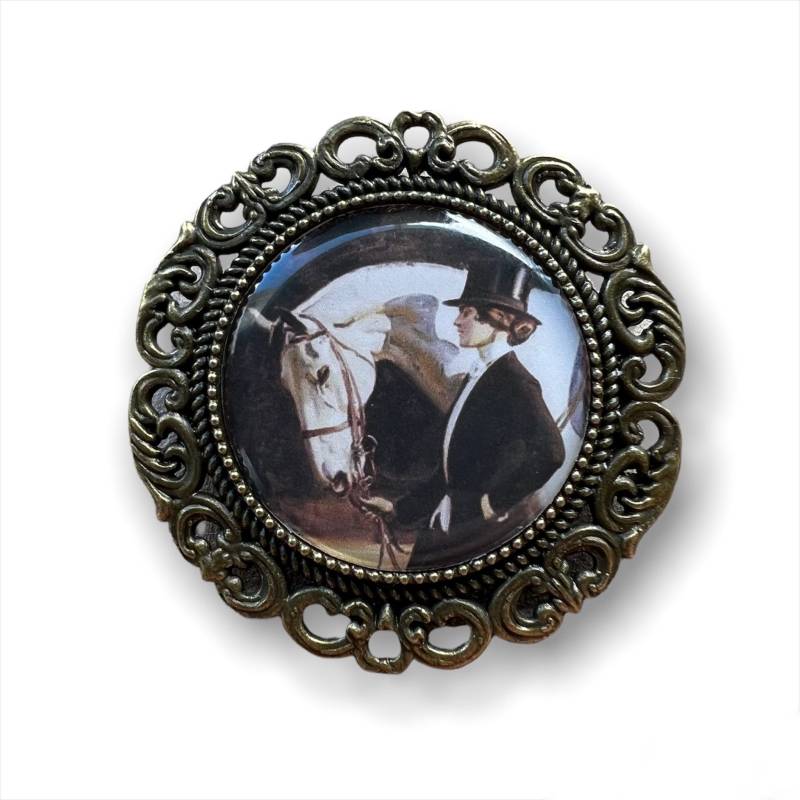 Pre Tied Stock Anstecknadel Brosche Lady Side Saddle Pferd Krawatte Revers Jacke Jäger Pferdeabzeichen von PetiteLapelCo