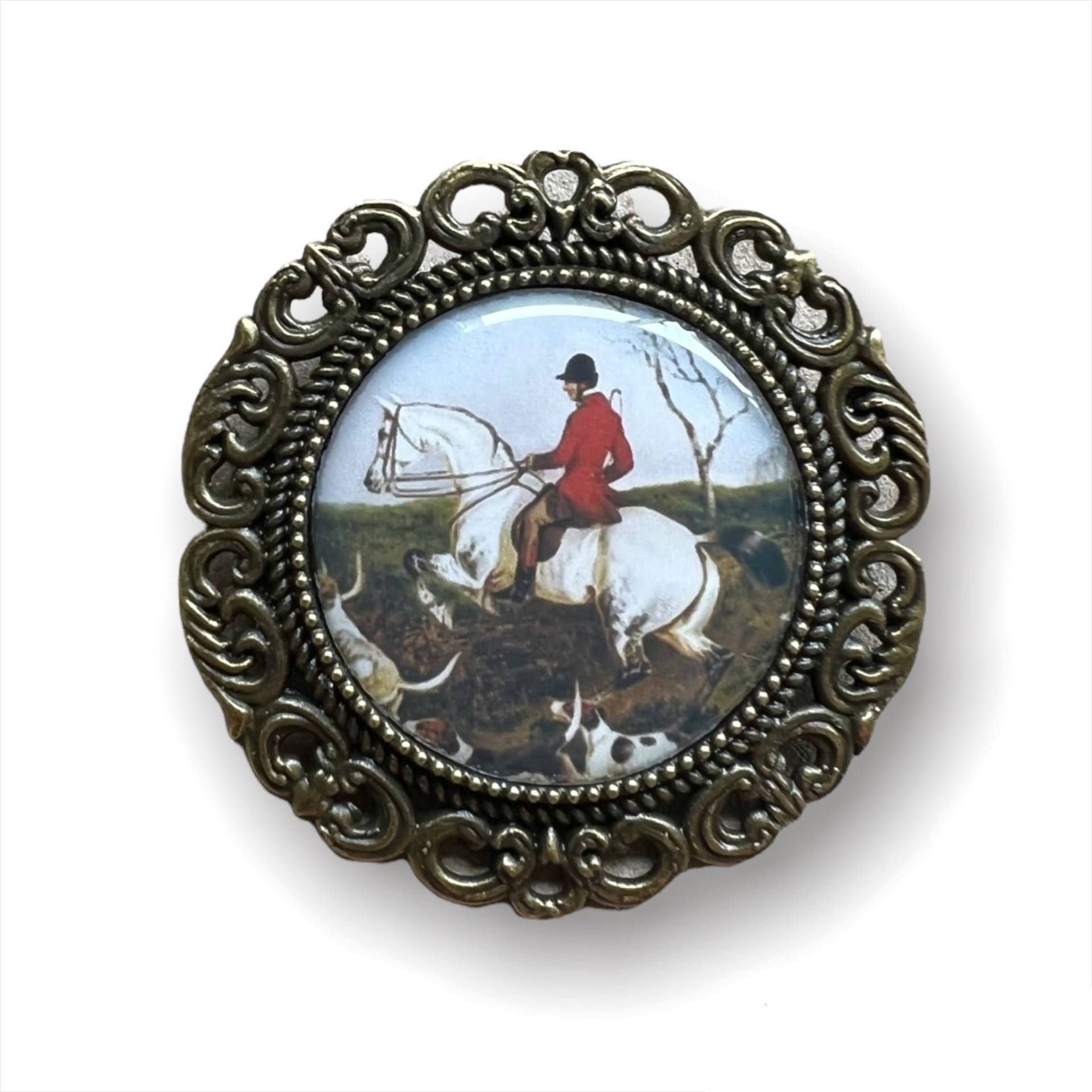 Pre Tied Stock Pin Brosche Fox Jagd Pferd Krawatte Revers Jacke Jäger Pferdeabzeichen von PetiteLapelCo