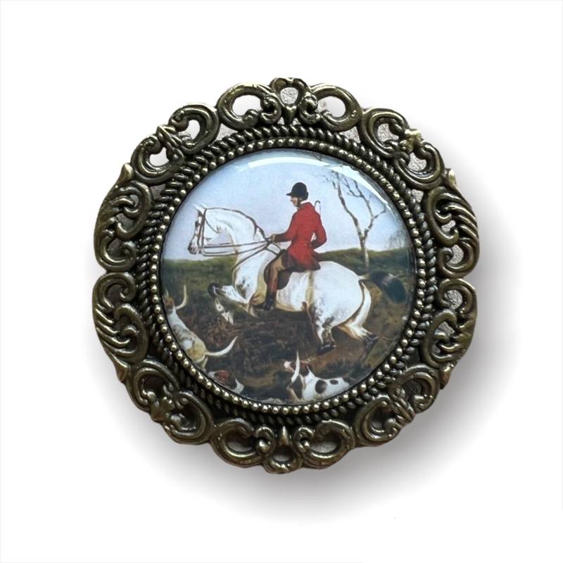 Pre Tied Stock Pin Brosche Fox Jagd Pferd Krawatte Revers Jacke Jäger Pferdeabzeichen von PetiteLapelCo