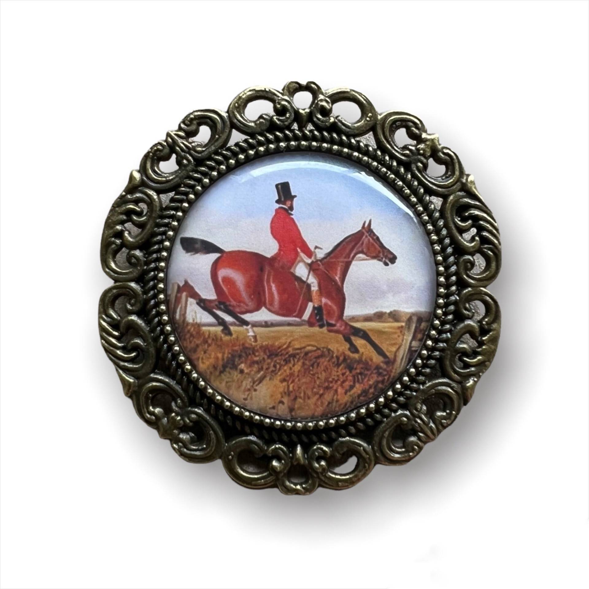 Pre Tied Stock Pin Brosche Fuchs Jagd Pferd Krawatte Reversjacke Hunter Equine Badge von PetiteLapelCo