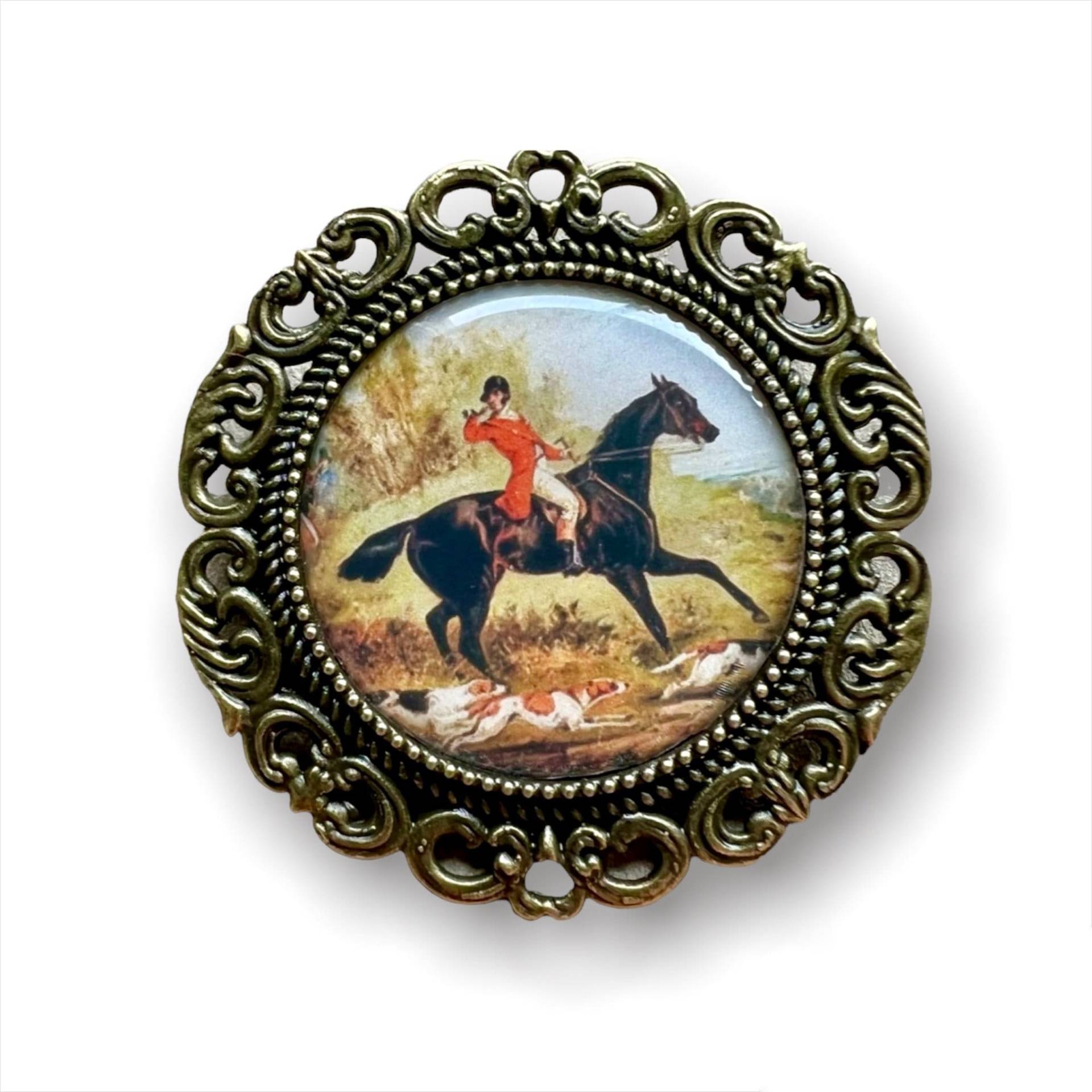 Pre Tied Stock Pin Brosche Fuchs Jagd Pferd Krawatte Reversjacke Hunter Equine Badge von PetiteLapelCo