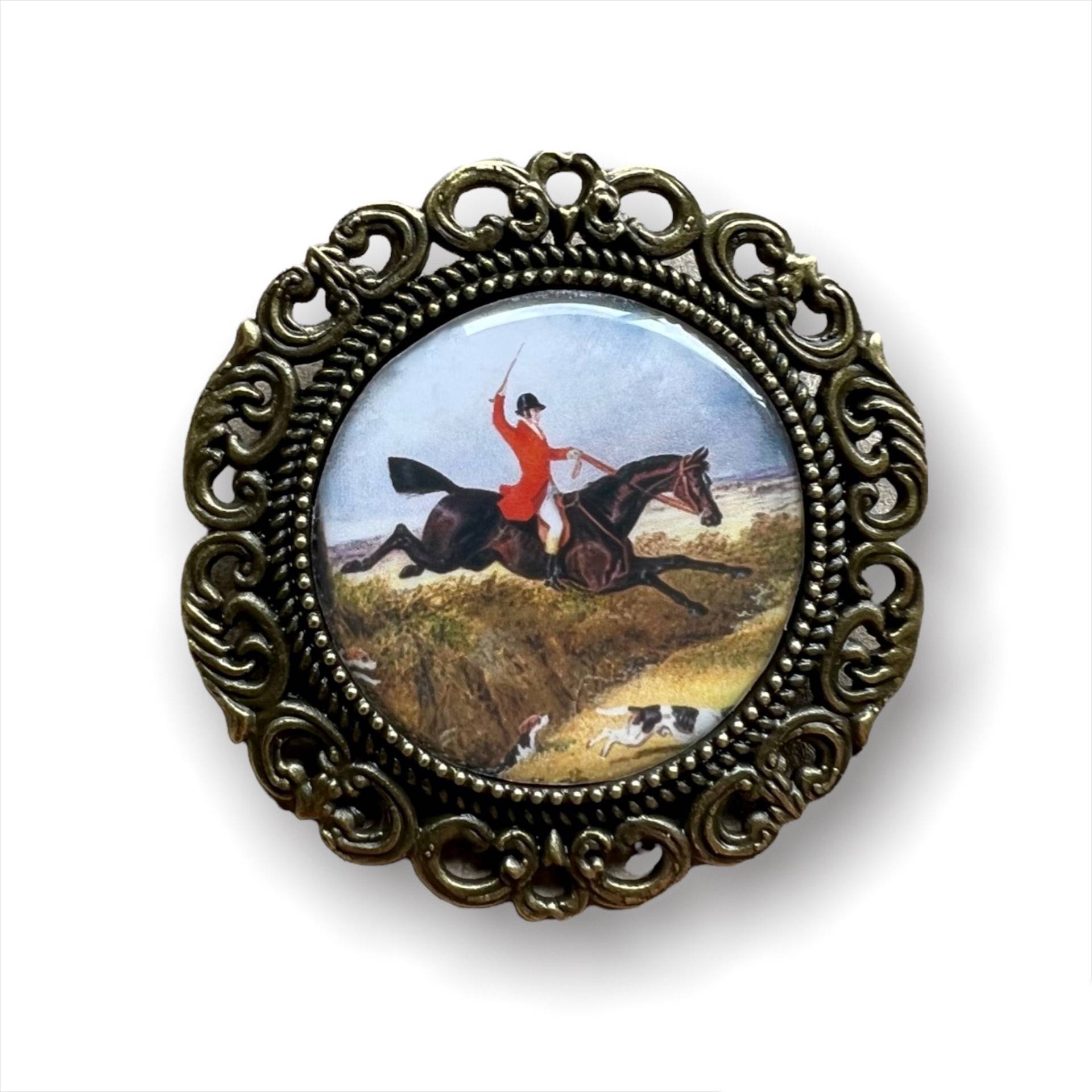 Pre Tied Stock Pin Brosche Fuchs Jagd Pferd Krawatte Reversjacke Hunter Equine Badge von PetiteLapelCo