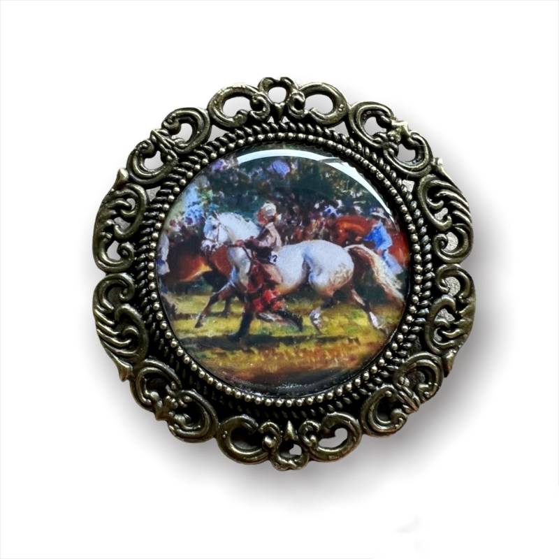 Pre Tied Stock Pin Brosche Welsh Pony in Der Hand Native Horse Krawatte Revers Jacke Jäger Pferdeabzeichen von PetiteLapelCo