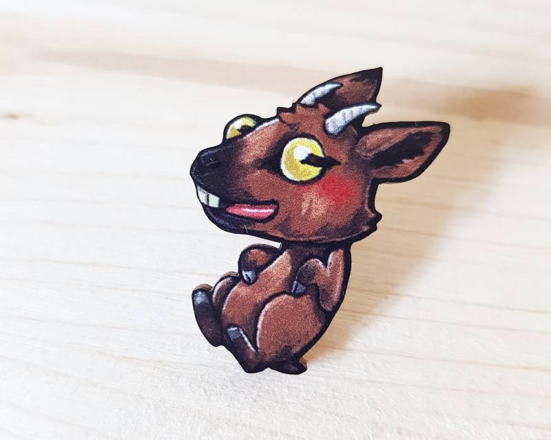 Holzanstecker - Springende Ziege von PetitePanboo