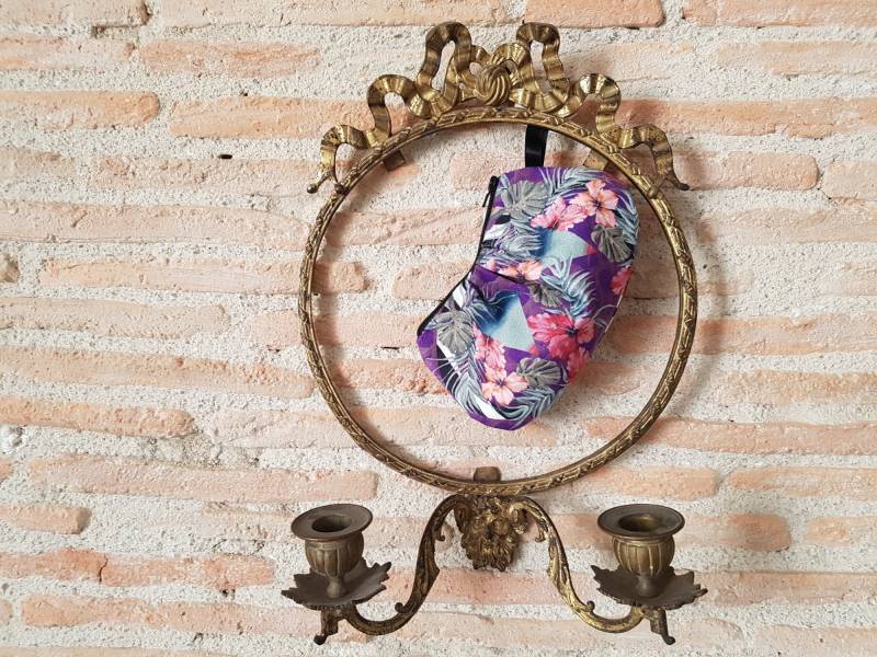 Beutel, Flacher Samtbeutel, Kosmetiktasche, Kulturbeutel, Stoff Mit Blumenmuster von PetiteReine