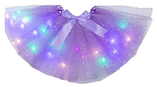 Petitebelle Einfarbige Bling Sterne Led Lichter Lady Tüll Tutu, lavendel, Einheitsgröße von Petitebelle