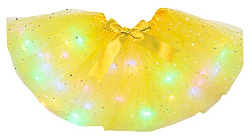 Petitebelle Einfarbige Bling Stars LED-Lichter Lady Tüll Tutu, gelb, Einheitsgröße von Petitebelle