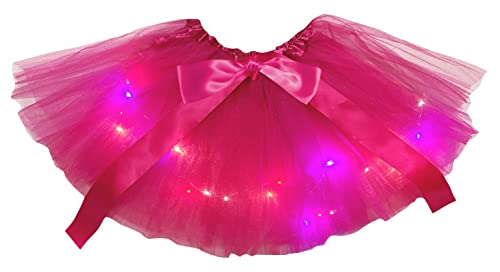 Petitebelle Einfarbige LED-Lichter für Damen, Tüll-Tutu, hot pink, Einheitsgröße von Petitebelle