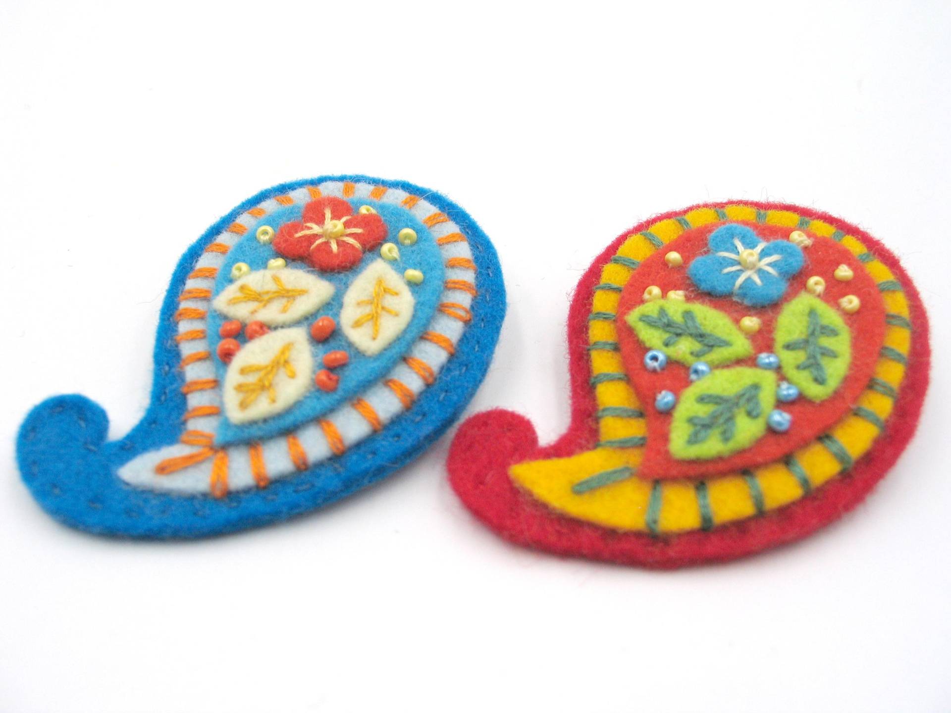 Brosche/Filzbrosche Paisley Anstecker Aus Filz Anstecknadel Button Pin Brosche/Filzbrosche Paisley Anstecker Aus Filz Anstecknadel Button Pin von Petitefleurette