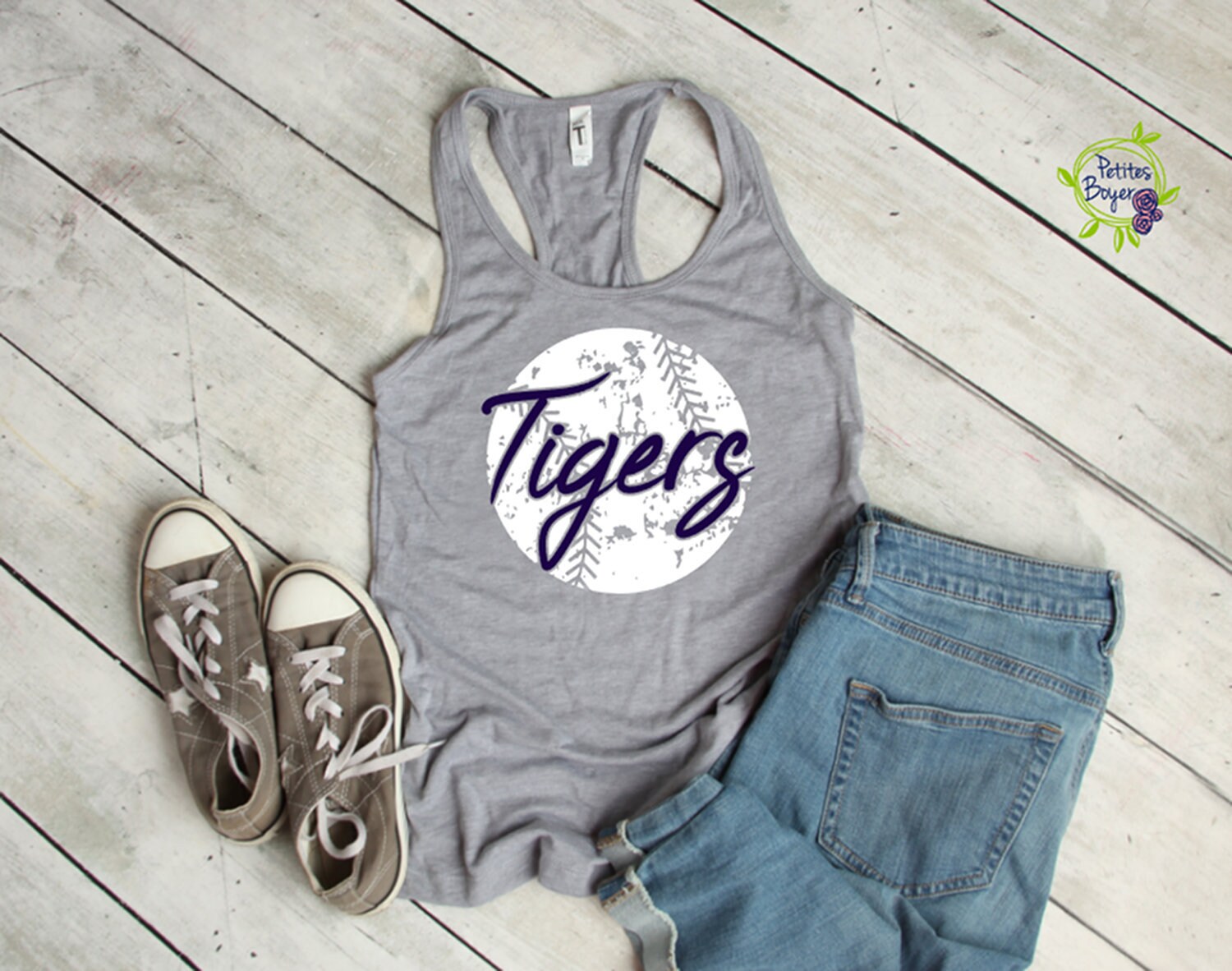 Baseball-Shirt - Maßgeschneidert Baseball Frau/Freundin Racerback Tank Der Nächsten Stufe Baseball-Saison Team Name Teamfarben Sommer von PetitesBoyer