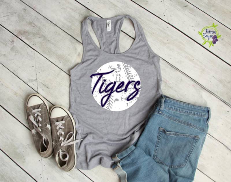 Baseball-Shirt - Maßgeschneidert Baseball Frau/Freundin Racerback Tank Der Nächsten Stufe Baseball-Saison Team Name Teamfarben Sommer von PetitesBoyer