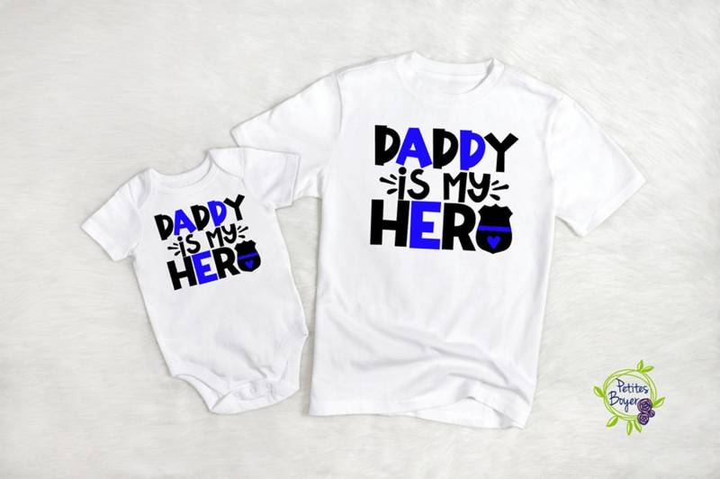 Daddy Ist Mein Held Shirt - Polizei Papa, Dünne Blaue Linie von PetitesBoyer