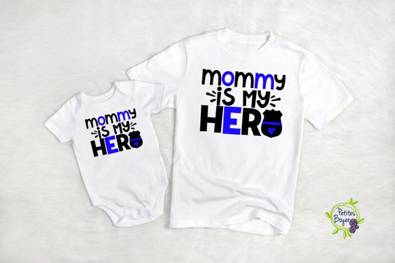 Mama Ist Mein Held Polizei T-Shirt - Säugling, Kleinkind Und Jugendgrößen von PetitesBoyer