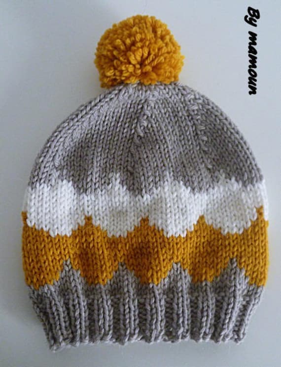 Babymütze | 3-6 Monate Handgestrickt Aus Wolle Und Alpaka „Die Hübschen Wellen" Babymütze | 3-6 Monate Handgestrickt Aus Wolle Und Alpaka „Die Hübschen Wellen" von PetitesMaillesDeMoon