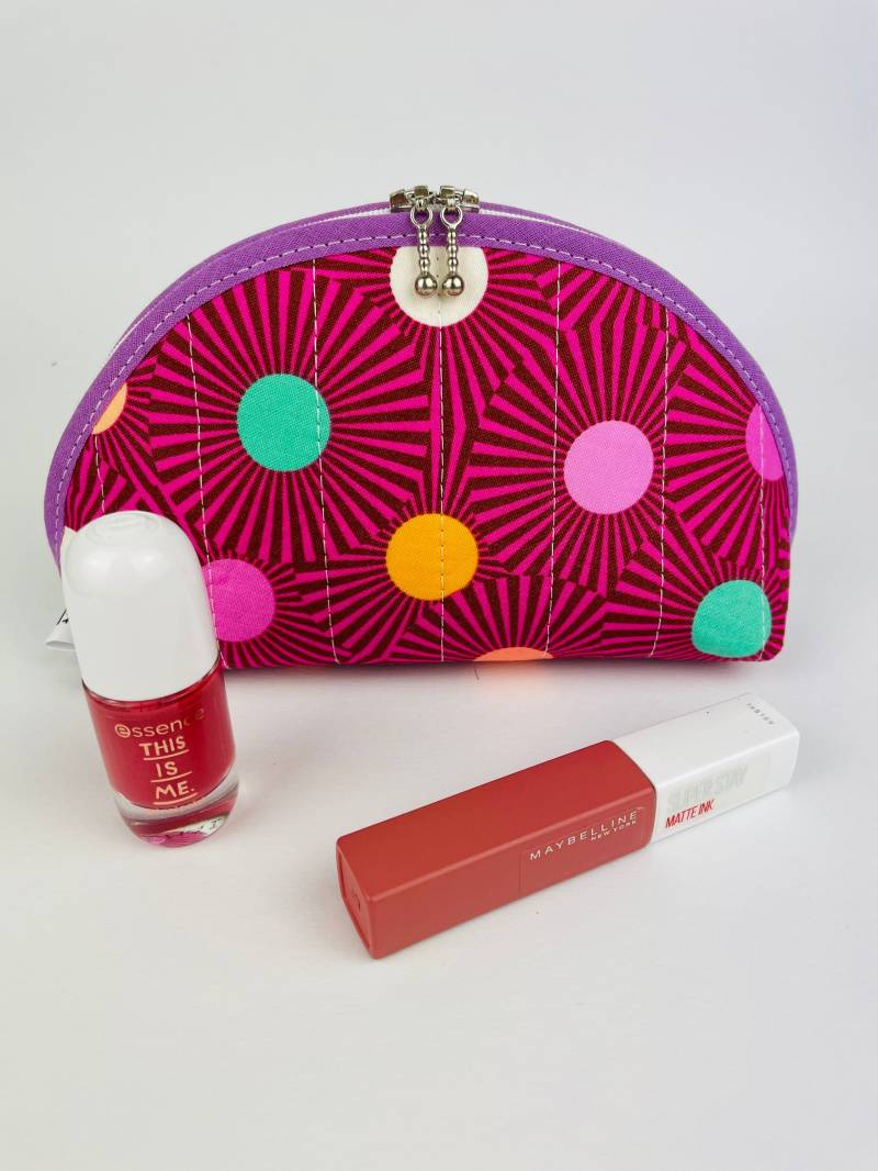 Kosmetiktasche Punkte Streifen Geometrisch Gemustert Kulturbeutel Schminktasche Täschchen Makeuptasche Tasche Make-Up Aufbewahren Bunt von Petona