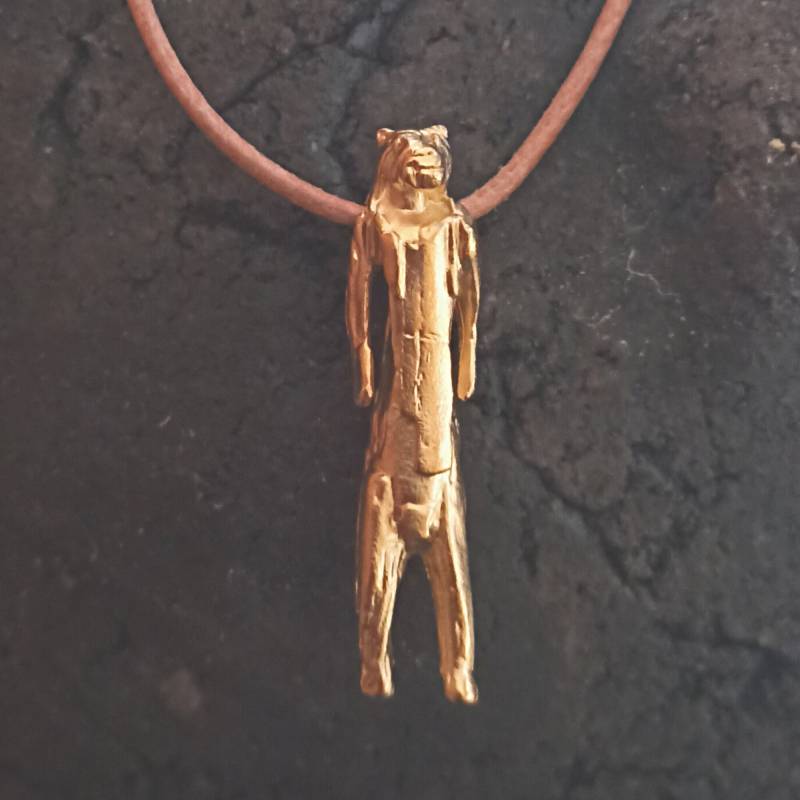 Löwenmensch Schmuck Anhänger - Silber Goldplattiert von PetraBitschINYU