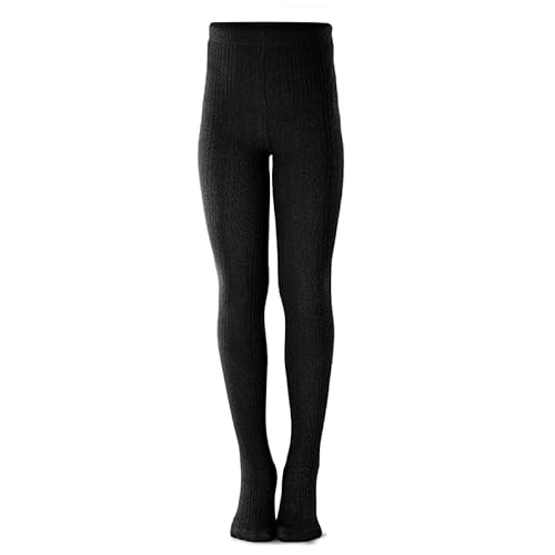 Petrass Mädchen Strumpfhose Kleinkind Zopfmuster Baumwolle Nahtlose Tanz Ballett Baby Mädchen Leggings Schwarz 1 Stückk 5-6 Jahr von Petrass
