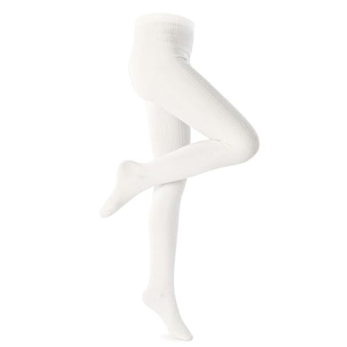 Petrass Mädchen Strumpfhosen Kleinkind Zopfmuster Baumwolle Nahtlos Tanz Ballett Baby Mädchen Leggings 1 Stück Elfenbein 5-6 Jahre von Petrass