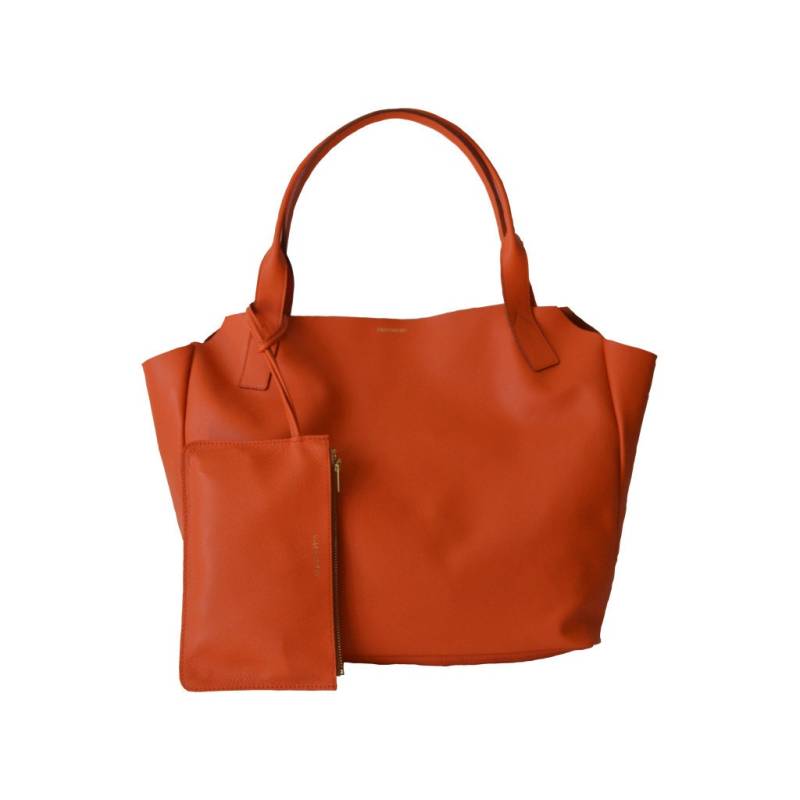 Leder Umhängetasche Orange/Orange Umhängetasche/Orange Ledertasche/Hande Made Shopper Bag Orange von PetrescuFactory