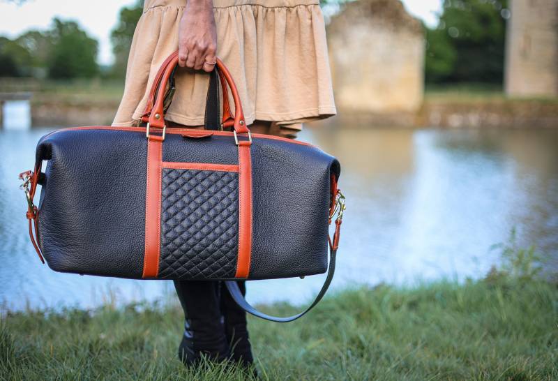 Schwarze Reisetasche/Leder Hanmade Schwarzes Reise Made in London Uk Schwarze Ledertasche von PetrescuFactory