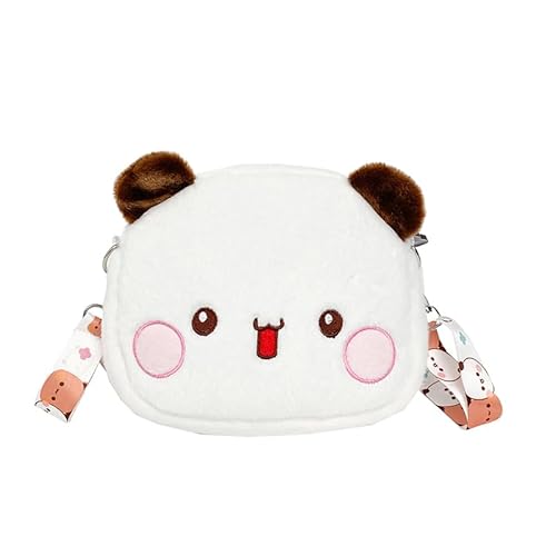 TK Bubu Dudu Dudu Bubu 2024 New Christmas Cute Plush Bear Shoulder Bag Soft Cute Toy Bag Card Bag Shoulder Diagonal Bag, Weiss/opulenter Garten von Petrichor