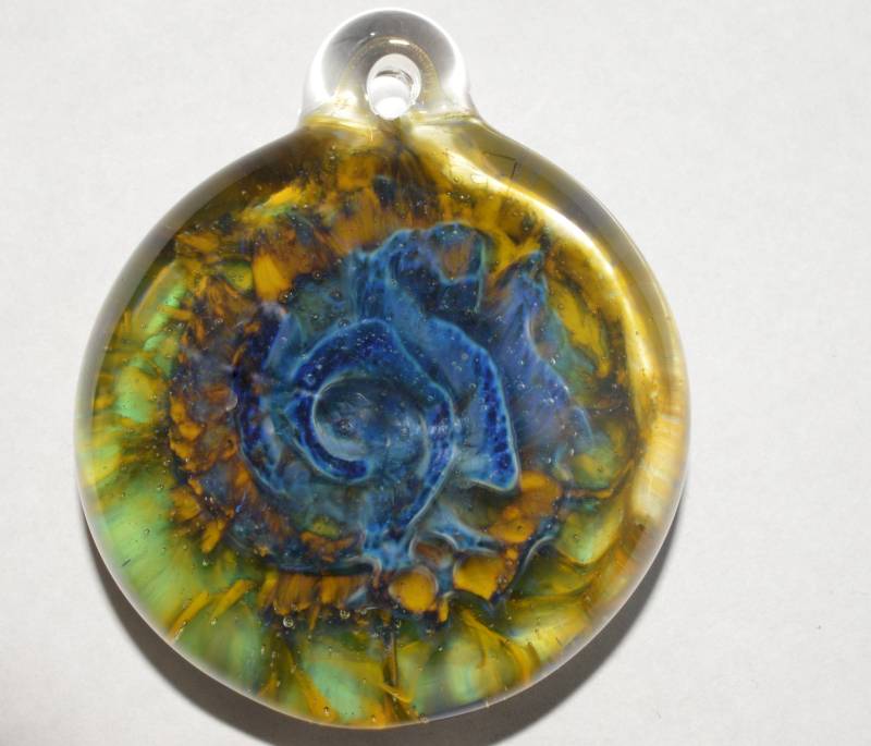 Glas Anhänger Waben in Irrid Und Kanarienvogel Gelb - Einzigartige Handblown von PetrichorArts