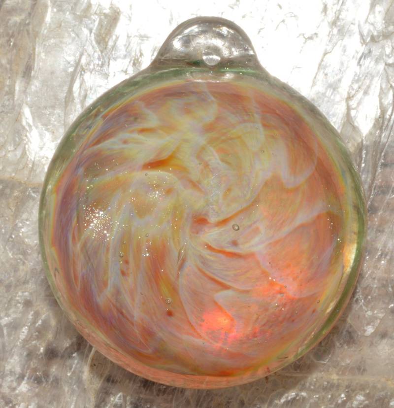 Glasanhänger Mit Double A. Lila Wabenwurzeln Glitzern - Unikat Handgeblüht von PetrichorArts