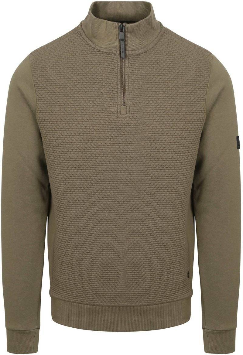 Petrol Half Zip Pullover Structure Olive - Größe XXL von Petrol