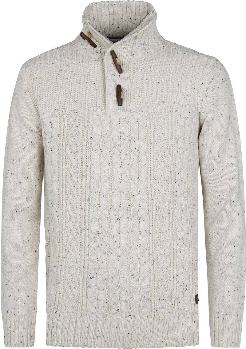 Petrol Kabelpullover Half Zip Hamilton Ecru - Größe 3XL von Petrol