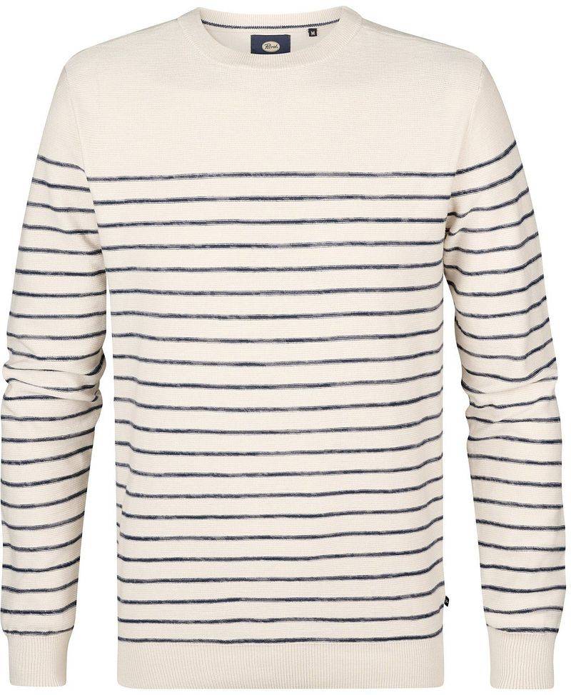 Petrol Pullover Palm Streifen Ecru  - Größe XXL von Petrol