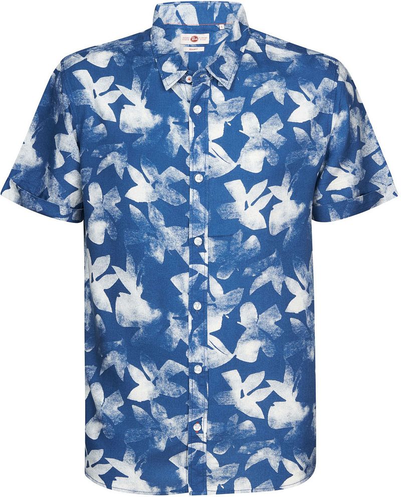 Petrol Short Sleeve Shirt Blumenmuster Blau - Größe M von Petrol