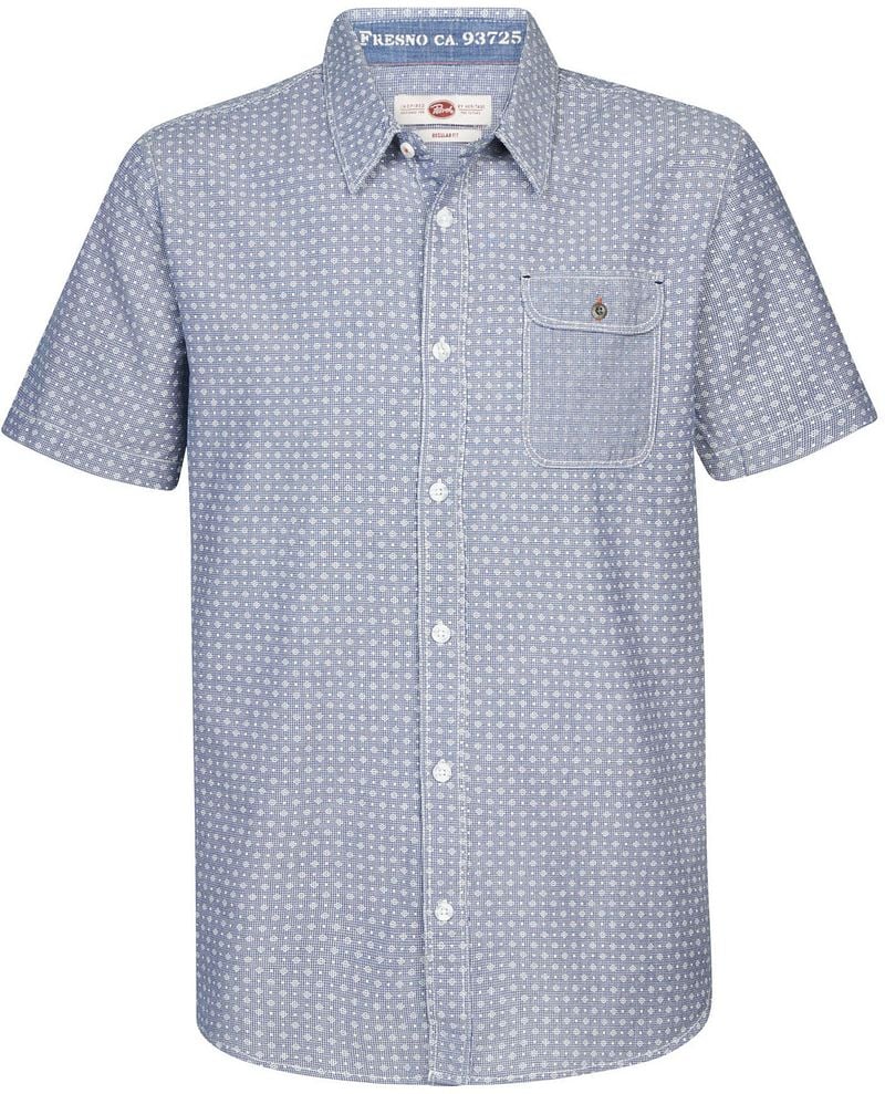 Petrol Short Sleeve Shirt Druck Blau - Größe M von Petrol