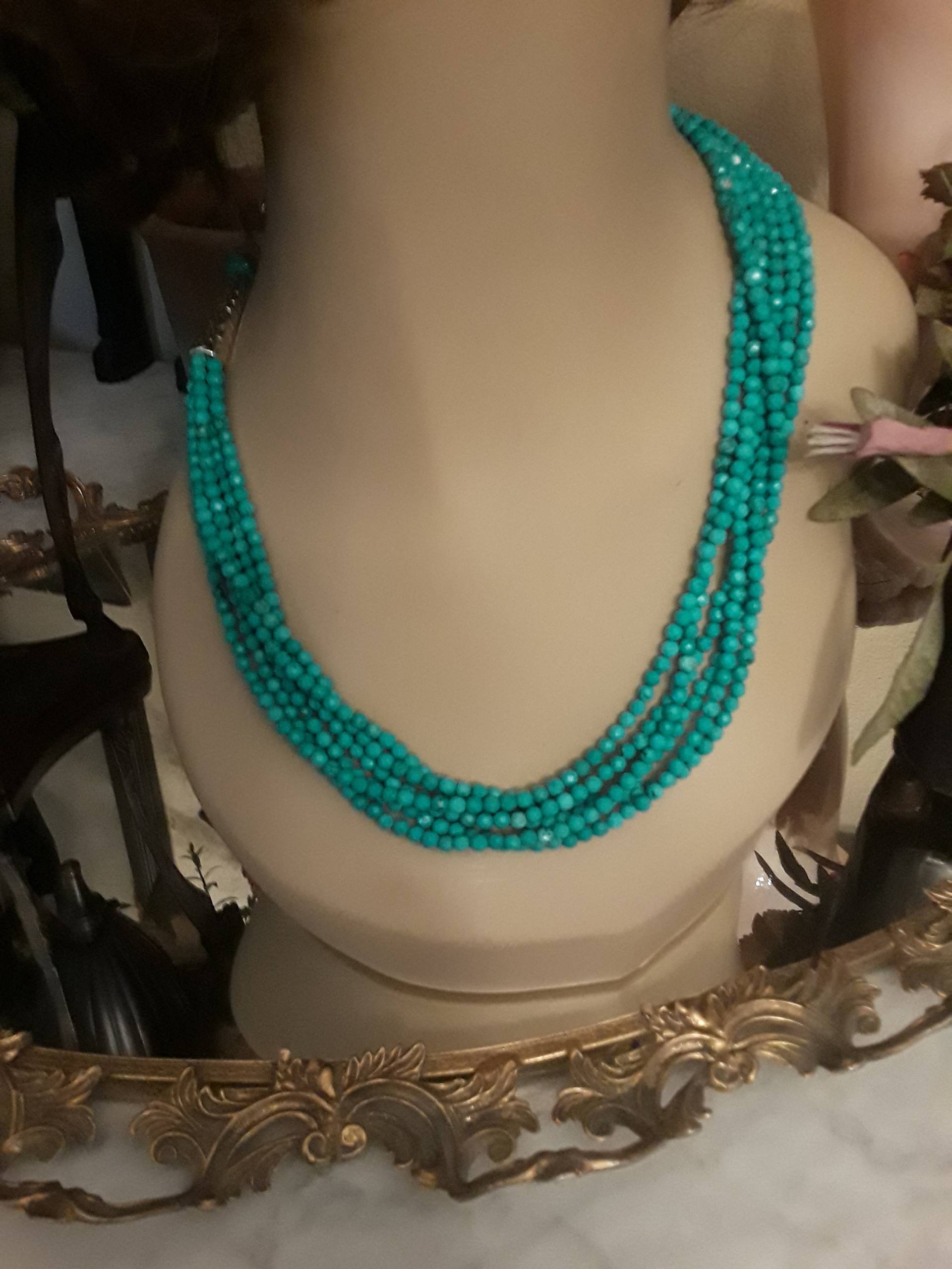 Türkisfarbene Sechssträngige Kette von PetronellaGDesigns