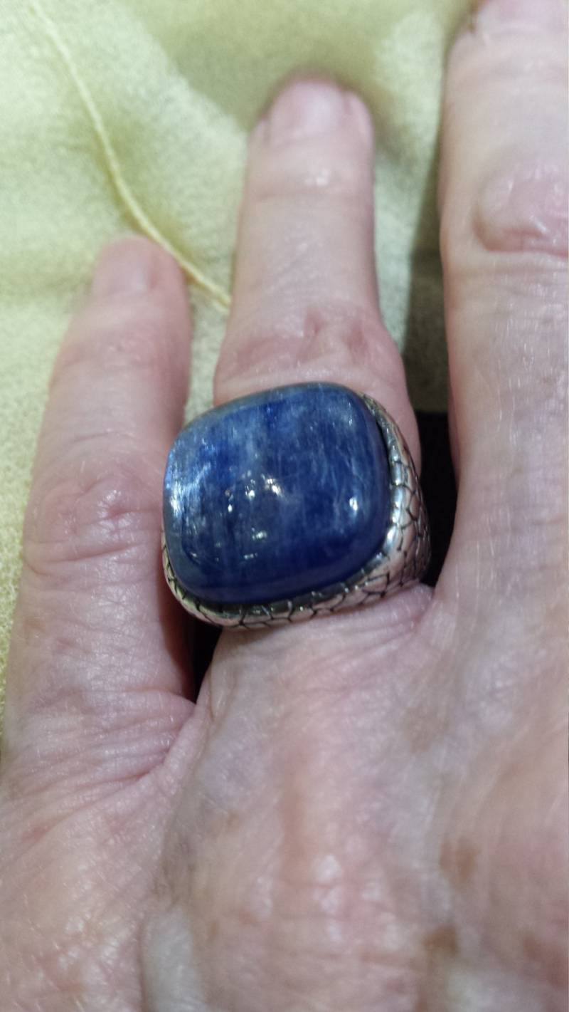 sterling Silber Blauer Kyanit Gr. 5-6 Ring von PetronellaGDesigns
