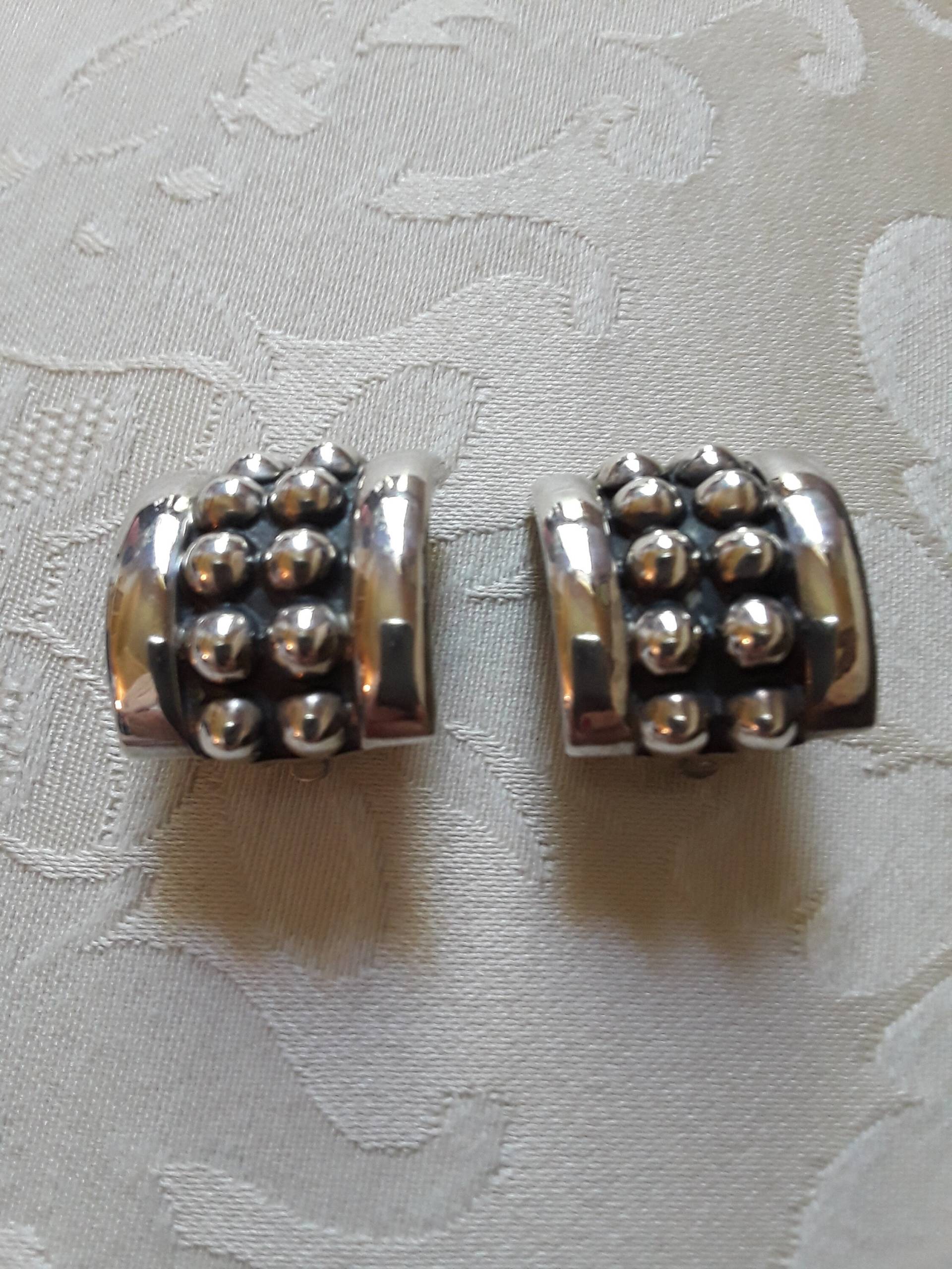 sterling Silber Vintage Ohrclips Mit Halbmond von PetronellaGDesigns