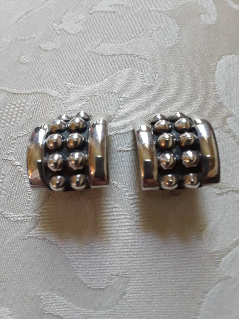 sterling Silber Vintage Ohrclips Mit Halbmond von PetronellaGDesigns