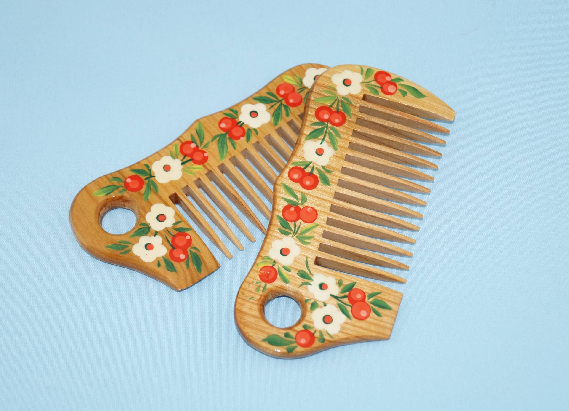 Handbemalter Kamm Aus Eichenholz, Petrykivka Blumenkunst von Petrykovka